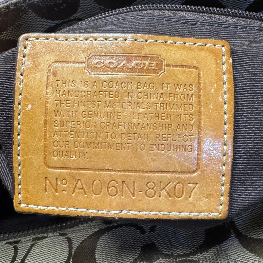 Coach Hampton Satchel Women Medium Brown Monogram Canvas Y2K Preppy 8K07